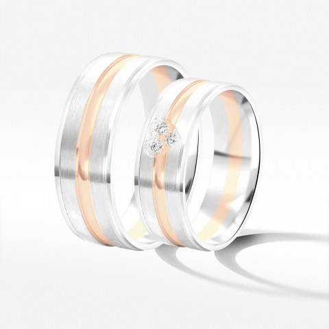 Obrączki ślubne z dwukolorowego złota 6.5mm