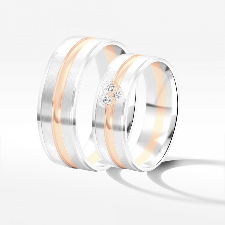 Obrączki ślubne z dwukolorowego złota 6.5mm