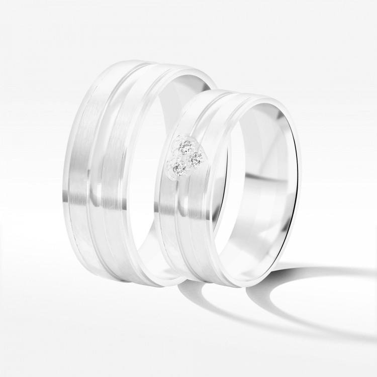 Obrączki ślubne z białego złota 6.5mm