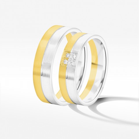 Obrączki ślubne z dwukolorowego złota 5mm