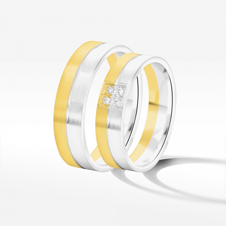 Obrączki ślubne z dwukolorowego złota 5mm