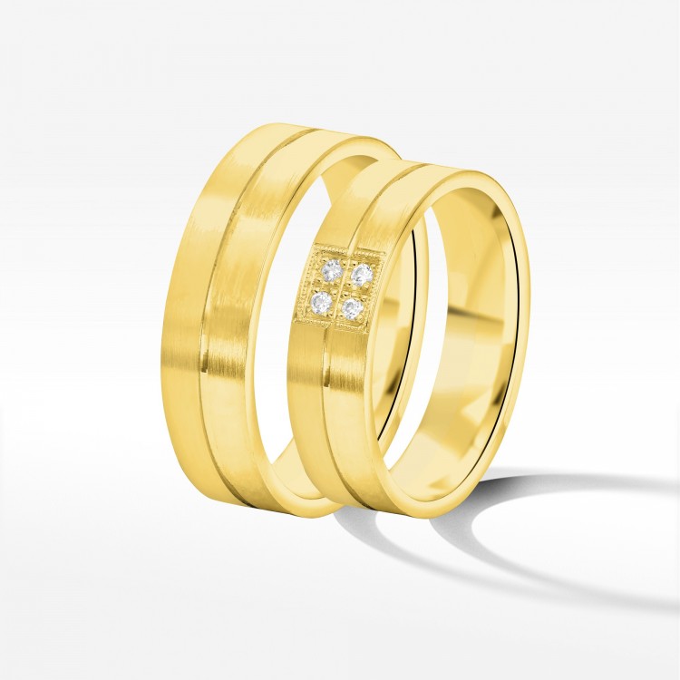 Obrączki ślubne z żółtego złota 5mm