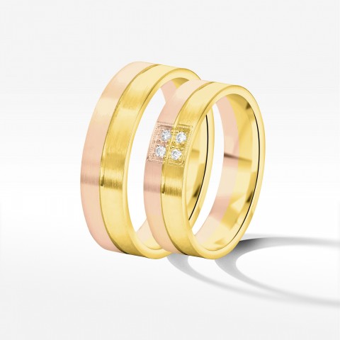 Obrączki ślubne z dwukolorowego złota 5mm