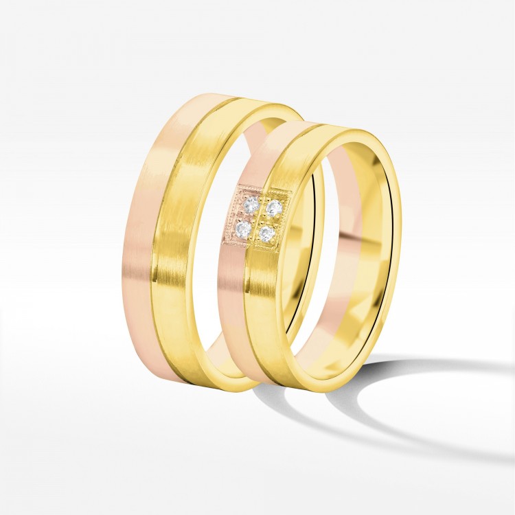Obrączki ślubne z dwukolorowego złota 5mm