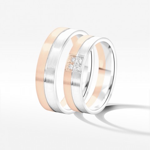 Obrączki ślubne z dwukolorowego złota 5mm