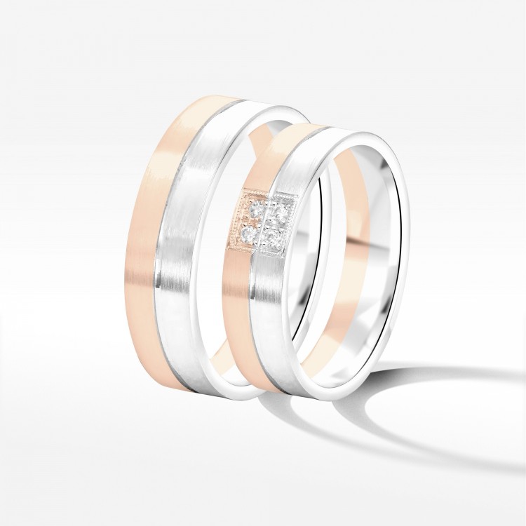 Obrączki ślubne z dwukolorowego złota 5mm