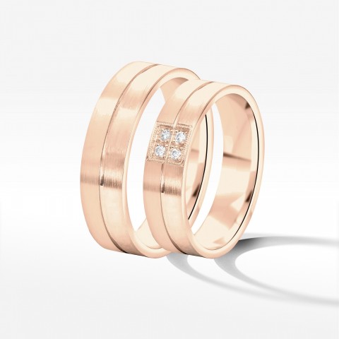 Obrączki ślubne z różowego złota 5mm