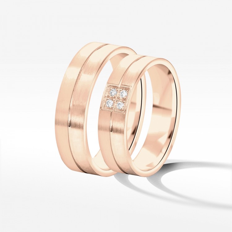 Obrączki ślubne z różowego złota 5mm