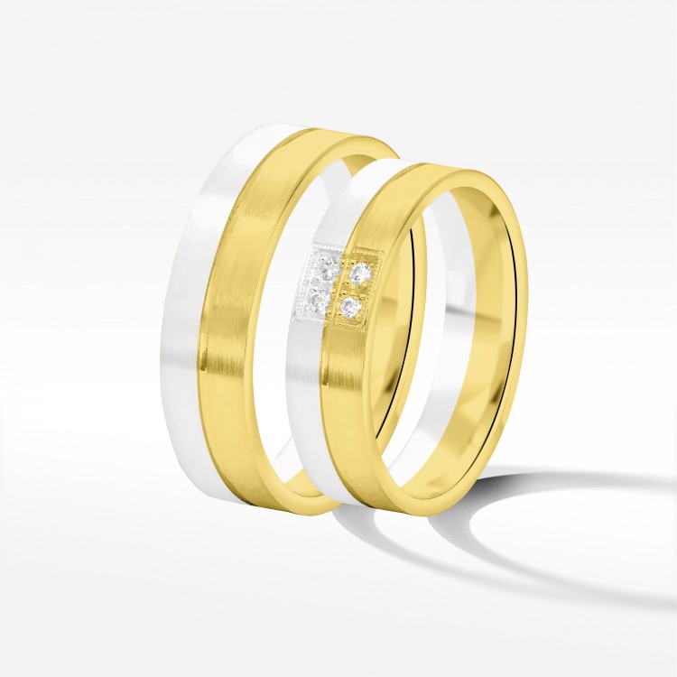 Obrączki ślubne z dwukolorowego złota 5mm
