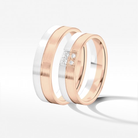 Obrączki ślubne z dwukolorowego złota 5mm