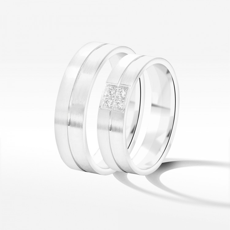 Obrączki ślubne z białego złota 5mm