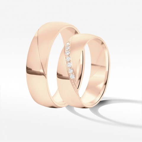 Obrączki ślubne z różowego złota 6mm