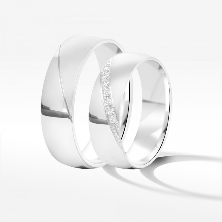 Obrączki ślubne z białego złota 6mm