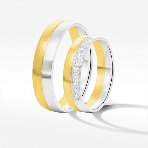 Obrączki ślubne z dwukolorowego złota 5mm