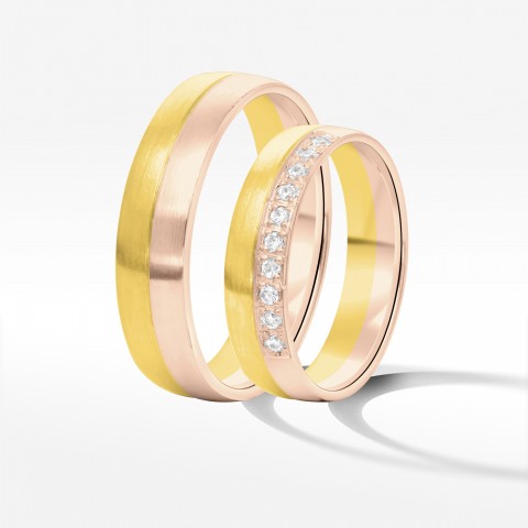 Obrączki ślubne z dwukolorowego złota 5mm
