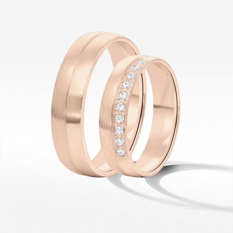 Obrączki ślubne z różowego złota 5mm