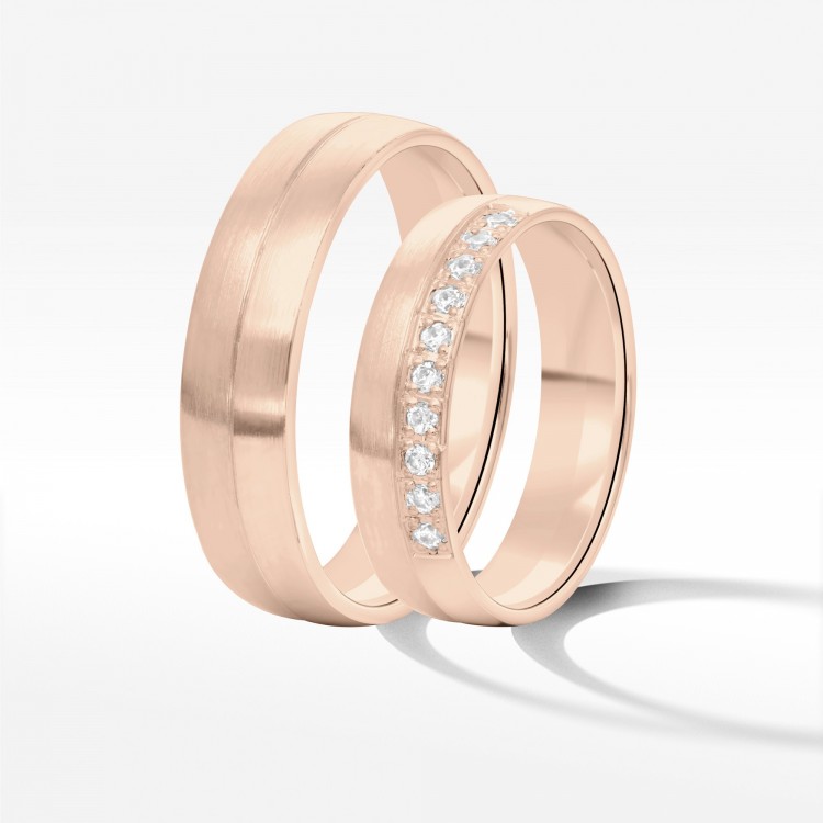 Obrączki ślubne z różowego złota 5mm