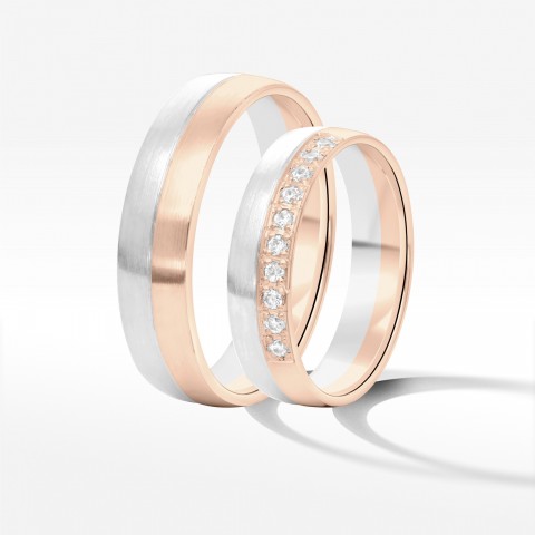 Obrączki ślubne z dwukolorowego złota 5mm