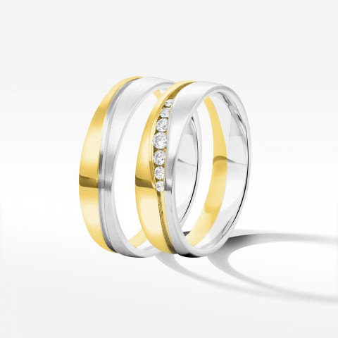 Obrączki ślubne z dwukolorowego złota 5mm