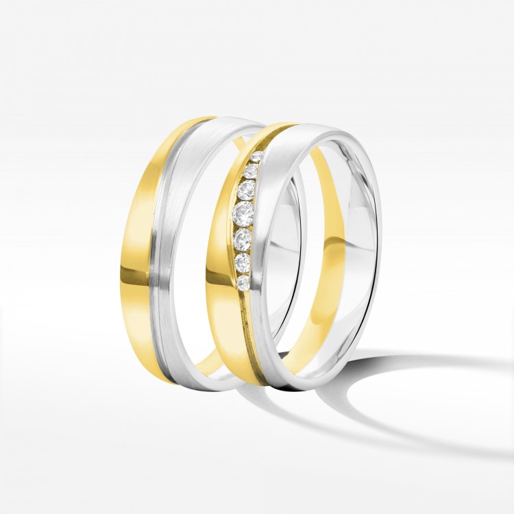 Obrączki ślubne z dwukolorowego złota 5mm