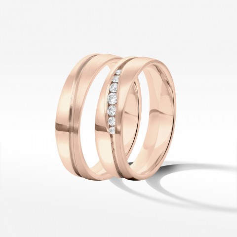 Obrączki ślubne z różowego złota 5mm
