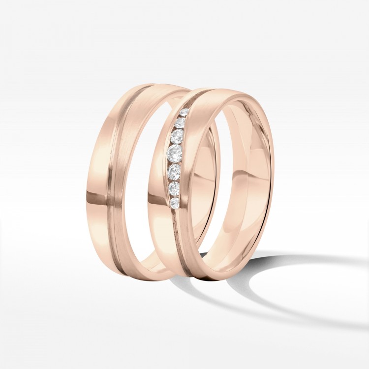 Obrączki ślubne z różowego złota 5mm