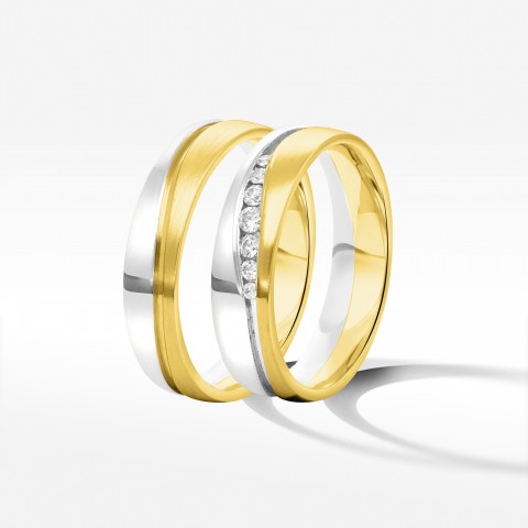 Obrączki ślubne z dwukolorowego złota 5mm