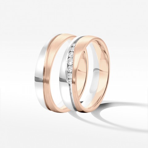 Obrączki ślubne z dwukolorowego złota 5mm