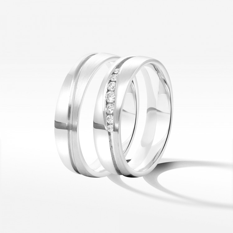 Obrączki ślubne z białego złota 5mm