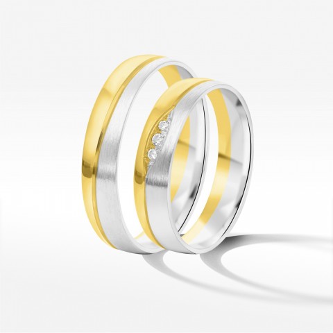 Obrączki ślubne z dwukolorowego złota 4.5mm