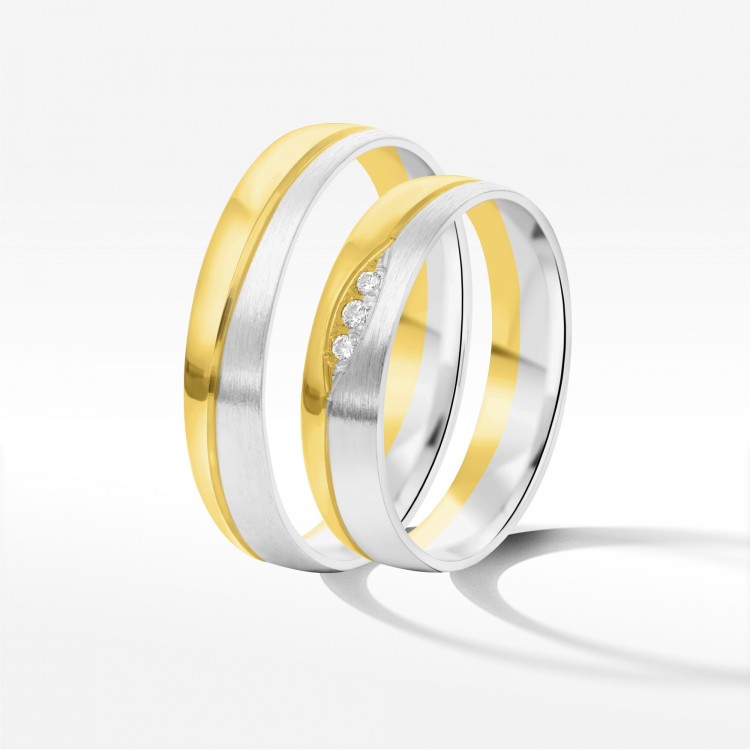 Obrączki ślubne z dwukolorowego złota 4.5mm