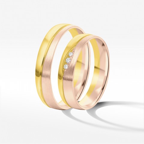 Obrączki ślubne z dwukolorowego złota 4.5mm