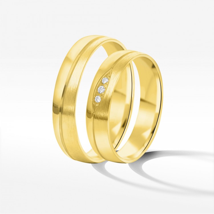 Obrączki ślubne z żółtego złota 4.5mm