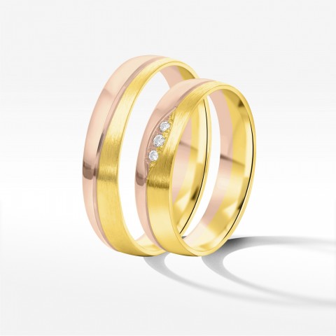 Obrączki ślubne z dwukolorowego złota 4.5mm