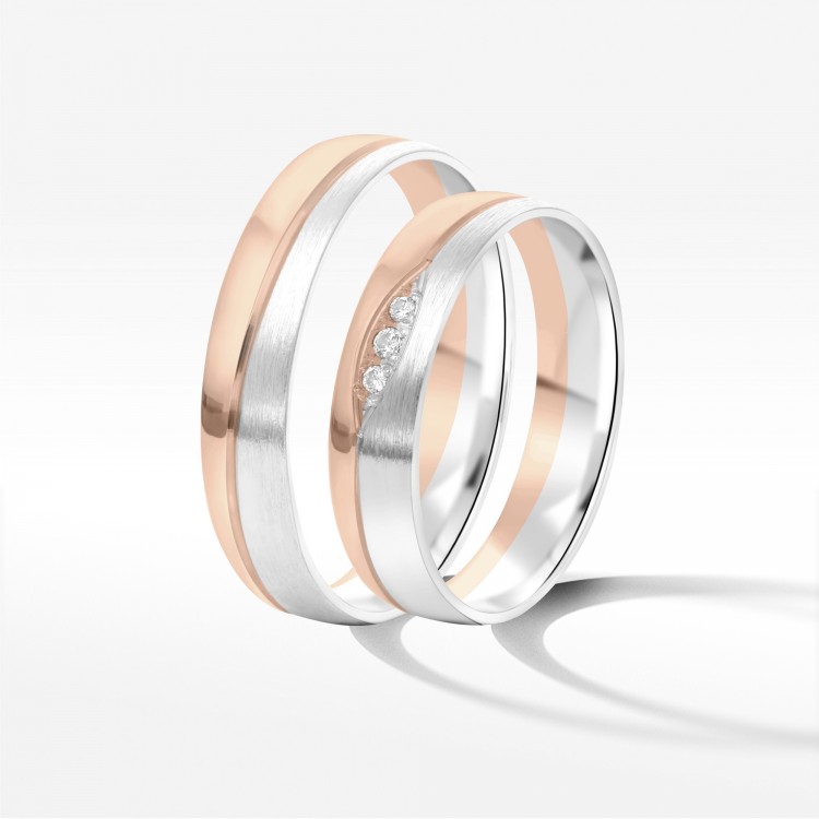 Obrączki ślubne z dwukolorowego złota 4.5mm