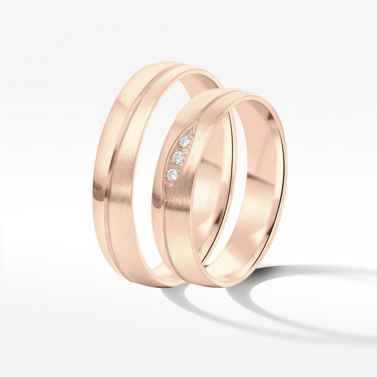 Obrączki ślubne z różowego złota 4.5mm
