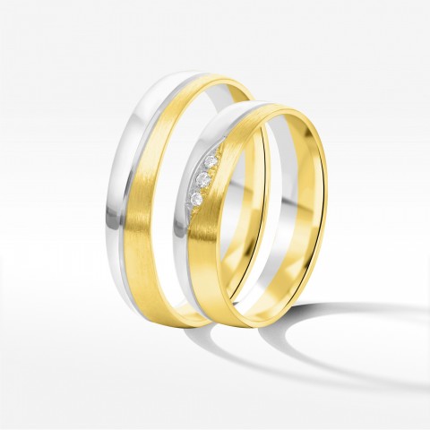 Obrączki ślubne z dwukolorowego złota 4.5mm