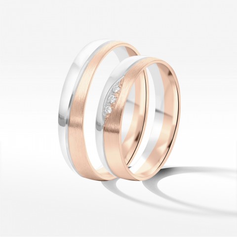 Obrączki ślubne z dwukolorowego złota 4.5mm