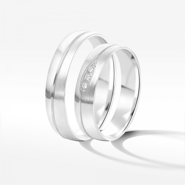 Obrączki ślubne z białego złota 4.5mm