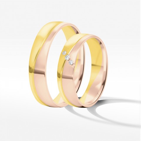 Obrączki ślubne z dwukolorowego złota 5mm