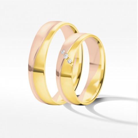 Obrączki ślubne z dwukolorowego złota 5mm