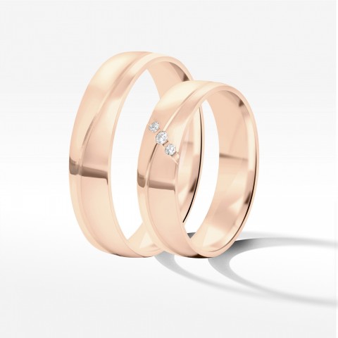 Obrączki ślubne z różowego złota 5mm