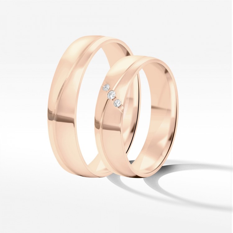Obrączki ślubne z różowego złota 5mm