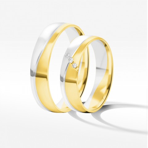 Obrączki ślubne z dwukolorowego złota 5mm