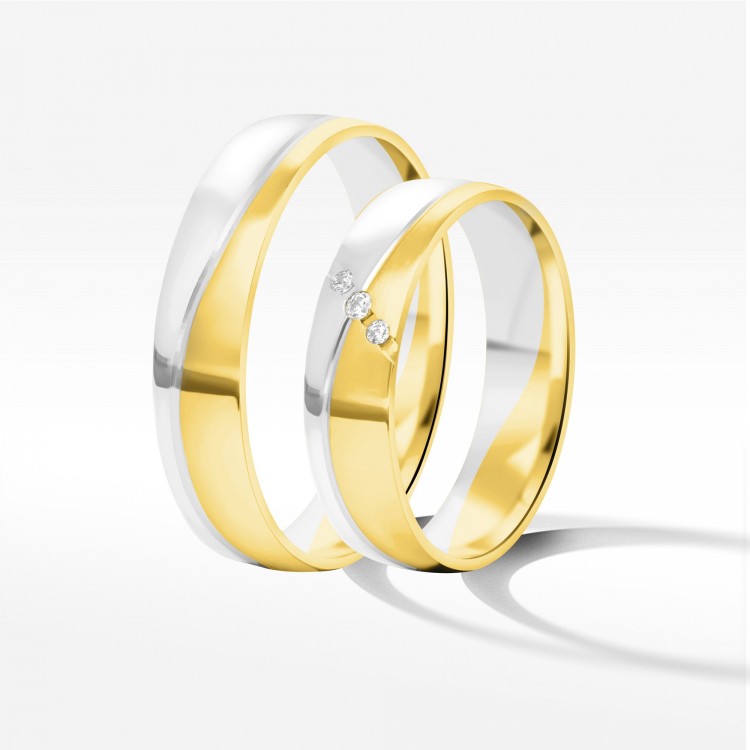 Obrączki ślubne z dwukolorowego złota 5mm