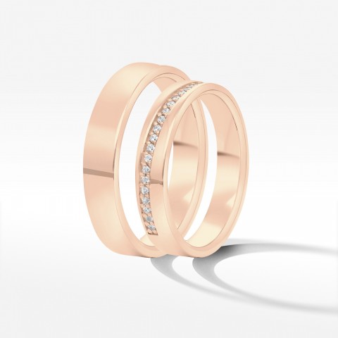 Obrączki ślubne z różowego złota 4mm płaskie