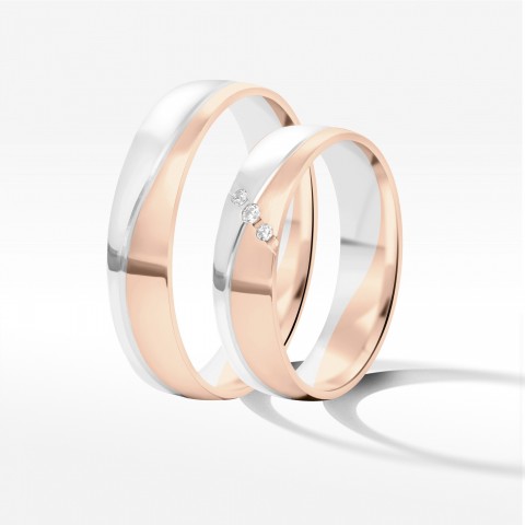 Obrączki ślubne z dwukolorowego złota 5mm