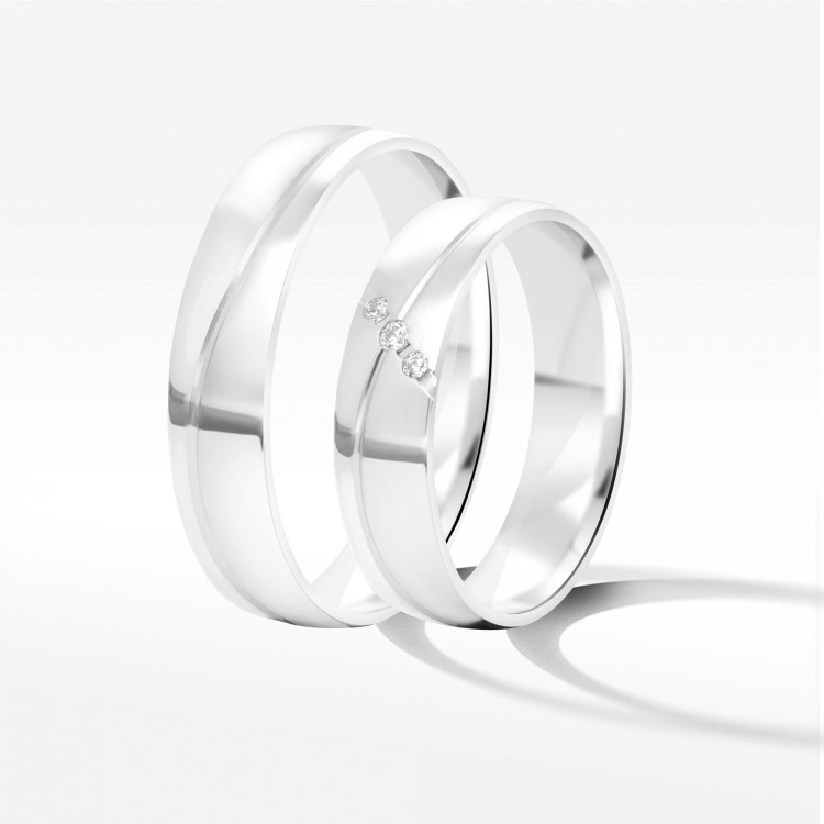 Obrączki ślubne z białego złota 5mm