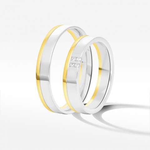 Obrączki ślubne z dwukolorowego złota 4mm