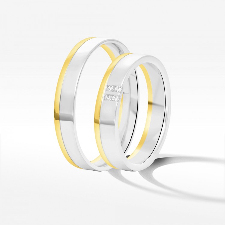 Obrączki ślubne z dwukolorowego złota 4mm